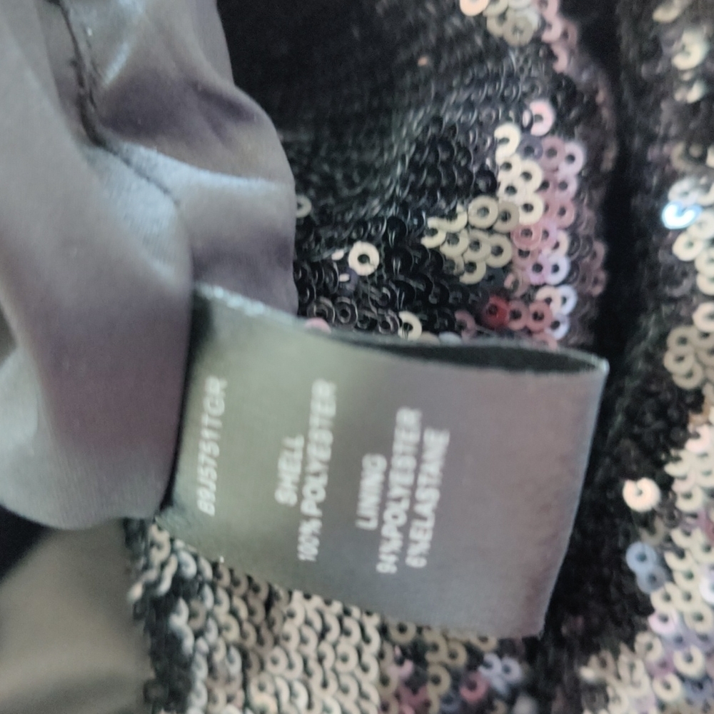 Black Sequin Puff Sleeve mini dress - Picture 11 of 12